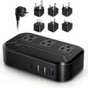 Voltage Converter 2300W International Power Converter Step Down 220v/240v to 110v/120v Travel Adapter Transformer w/ 4 USB 3 AC Outlets 7 Worldwide Plug Adapters EU/US/AU/IT/UK/India/South Africa