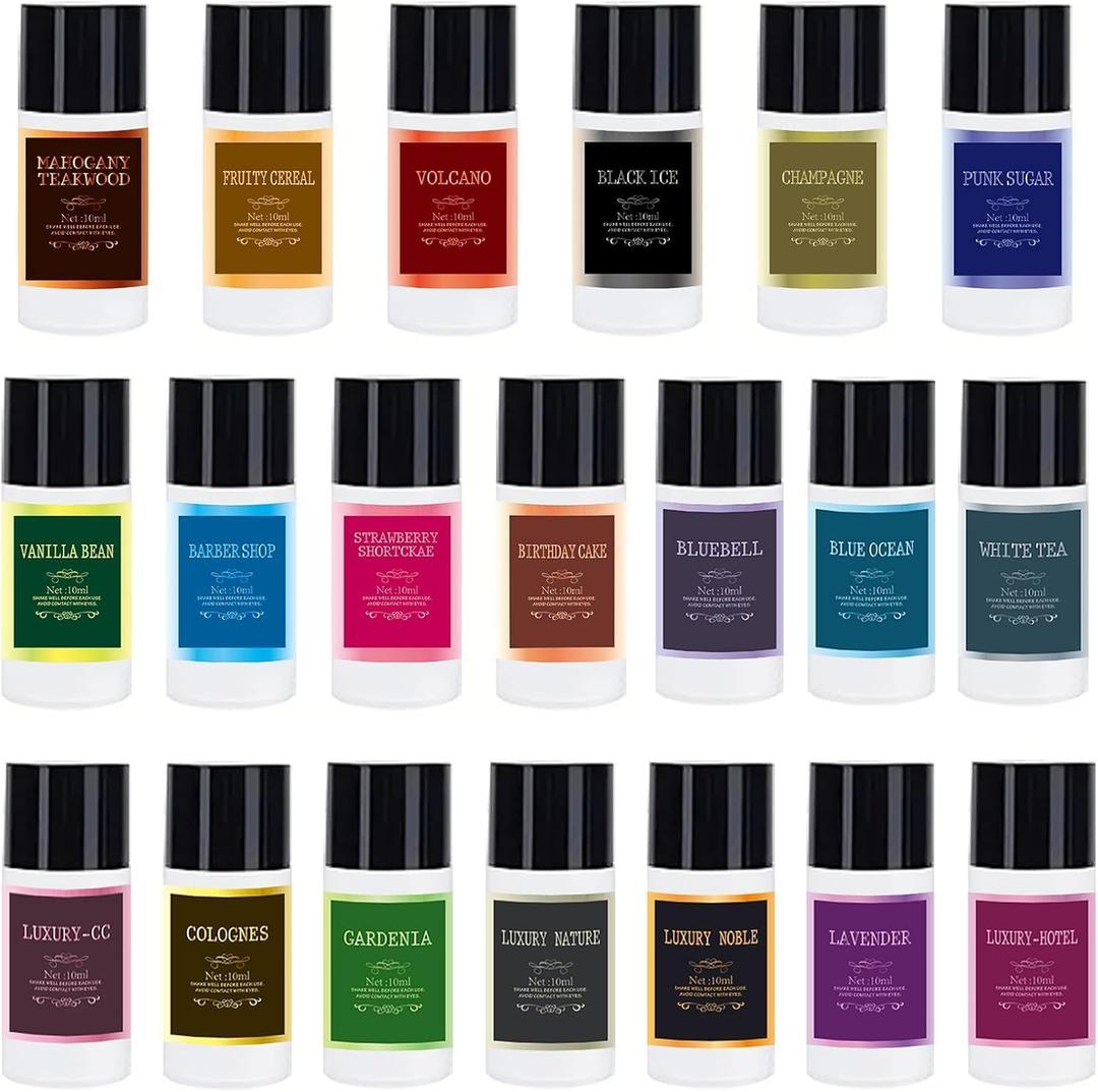 Car Air Freshener Refill Cologne Aromatherapy Oil 20 PCS, Essential Oils Mixed Fragrance Set for Car Diffusers (No Diffuser Included)