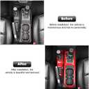 RT-TCZ Center Console Gear Shift Panel Trim Cover 4WD Four Wheel Drive Cup Holder Panel Trim Cover Decoration Interior Accessories for Jeep Wrangler JL JLU & Gladiator JT 2018-2024,Red