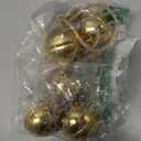 Jingle Bell Cluster Handmade Round Shiny Hanging on Rope Lucky Christmas Tree Decoration Bell Holiday Bells Ornaments Holiday Decoration (Golden, Small) Round Shiny (Gold.2, Small)