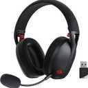 Redragon H848 BT Wireless Gaming Headset - Lightweight - 7.1 Surround Sound - 40MM Drivers - Detachable Microphone - Multi Platforms for PC, PS5/4/3, Switch, Mobile (Black)