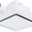 Bathroom Exhaust Fan 10" Panel (No Light),8" Hole Size,Pure Copper Motor,110 CFM 1.0 Sones Quiet Ceiling Exhaust Fan, 4" Duct for Bathroom/Garage/Home, White