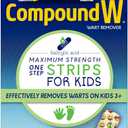 Compound W Kids One Step Wart Remover with Salicylic Acid, Wart Removal Strips for Kids Ages 3 & Up, Waterproof, 10 Count