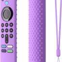 Hi Color Silicone Cover Compatible with 5.6 Inch Fire TV Stick (3rd Gen) Remote Firestick Remote Cover for Firesticksticktv Silicone Protective Case Sleeve(Lavender Purple)