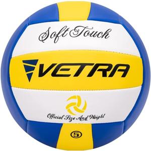 VETRA Premium, Soft Touch Volleyball, Official Size 5, Super Soft Volleyball Training Equipment for Professional & Recreational Use Practice, Sports & Outdoor, Kids, Teen Girls & Boys, Women & Men