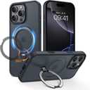 for iPhone 16 Pro Max Case: with 360 Spin Magnetic Stand, Camera Control Button, Fit for MagSafe, Military Drop Protective Slim Phone Cover for 16 ProMax with Ring Kickstand, 6.9", Black
