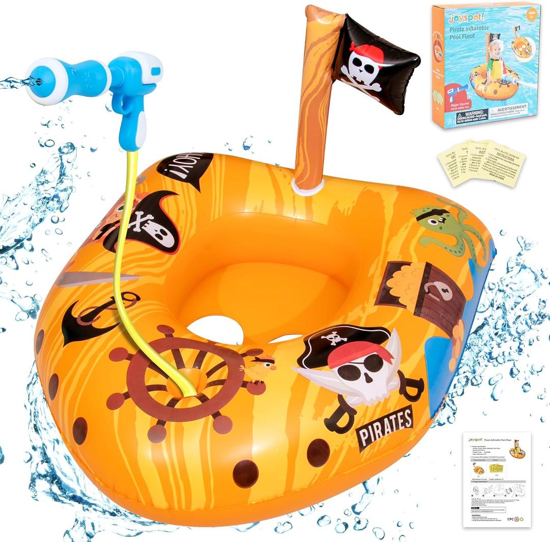 Pool Float for Kids, Inflatable Pool Floatie Toy for Toddlers, Swimming Pool Toys, Beach Party Raft, Summer Fun Ride-On Floaties, Water Battle Games for Boys Girls, Family Outdoor Party for Boys Girls