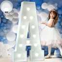 Marquee Letters 4 Feet Tall Large Light Up Letters Baby Shower Decorations Wedding Engagement Proposal White Party Decorations Marry Me Sign Big Cardboard Backdrop A