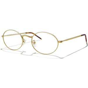 MERRY'S Unisex Reading Glasses Retro Oval Frame Fashionable Blue Light Blocking Reading Glasses (Gold)