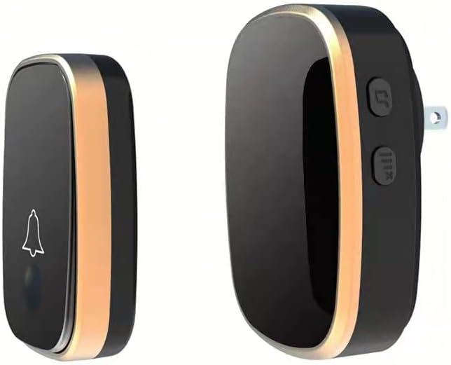 LUAMB Wireless Doorbell, 1,000ft Range Loud Enough with 5 Volume Levels and Mute Mode Door Chimes LED Flashing (Black)