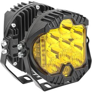 AUTOXBERT 5 Inch Amber Led Driving Light, 50W LED Offroad Side Shooter Pods Spot Flood Combo Beam Fog Lights for Truck Pickup Jeep 4x4 SUV ATV UTV, 2Pcs