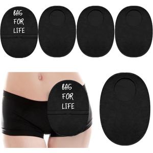 4 Pcs Ostomy Bag Cover Black Stretchy Colostomy Bags Covers Waterproof Ostomy Shower Cover Odor Control Lightweight Colostomy Bags Covers Washable Pouch Liner for Ileostomy Care Protector Supplies
