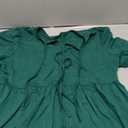 AlvaQ Womens Plus Size Tops Fall Fashion Bow Tie Front Puff Sleeve Crewneck Babydoll Peplum Blouses Shirt 1X (Green)