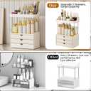 StorBin 3 Drawers Bathroom Counter Organizer - 5 Tier Makeup Organizer, Versatile Perfume Organizer, Ideal for Bathroom Storage, Vanity, Large Skincare, Perfume, Present, Cream White