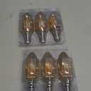 LED Candelabra Light Bulbs, 40 watt Equivalent Chandelier Bulbs, E12 LED Bulb Dimmable, 2200K Amber Warm, B10 Candle Light Bulb, 90+CRI, 400LM, Amber Glass Finish, 6 Pack