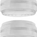 2 x Aspen Creative 23604-02, 6" Clear And White Drum Replacement Glass Shade For Ceiling Fixture, Fitter: 5-5/8", 6" D x 3-1/4" H, 2 Pack