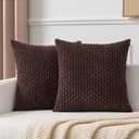 Kevin Textile Throw Pillow Covers Soft Corduroy Decorative Set of 2 Boho Striped Pillow Covers Pillowcases Farmhouse Home Decor for Couch Bed Sofa Living Room 16x16 Inch Aqua Green