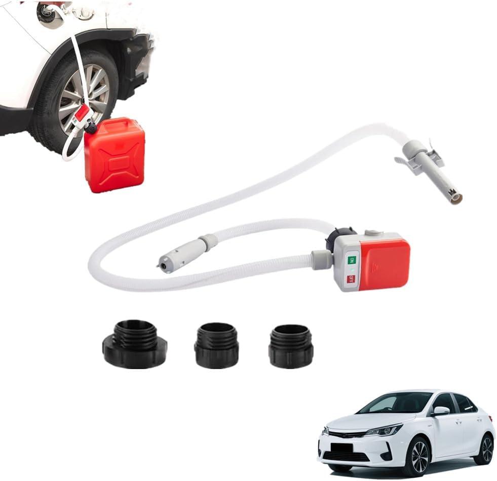 Saker Sakerplus Automatic Fuel Transfer Pump with Auto-Stop, 3 Tank Adapter,9.08L per Min, Battery or USB Powered, 51" Hose,Fast and Safe Portable Gas Can Pump for Oil, Diesel,Gasoline