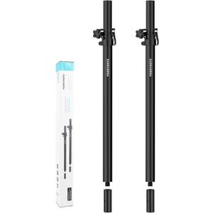 Set of 2 Speaker Pole for Subwoofer Height Adjustable Fits M20 Threaded Mount and 35mm Mount Speaker Extender with M20 to 35mm Adapters