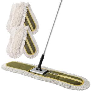 CLEANHOME 36" Commercial Dust Mops for Floor Cleaning Heavy Duty Floor Duster Mop with Long Handle Hotel Gym Household Cleaning Supplies for Hardwood, Tiles, Marble Floors (Green)