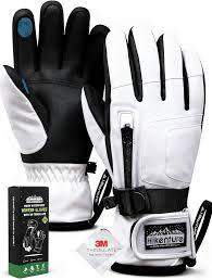 Hikenture Ski Gloves for Men&Women, 3M Thinsulate Waterproof Snow Gloves, Insulated Touchscreen Snowmobile Gloves for Cold Weather, Windproof Warm Skiing Gloves with Pocket (Small)