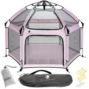 POP 'N GO PLAYPEN - Indoor & Outdoor Baby Playpen for Babies and Toddlers - Baby Beach Tent, Foldable, Portable W/Canopy, Travel Bag, & Mosquito Net - Pop Up Pack and Play Tent (Lavender)
