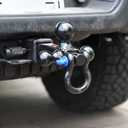 Trailer Hitch Tri-Ball Hitch Mount with Rotatoble Tow Shackle, fits for 2-inch Hitch Receiver, Hitch Lock Pin Included
