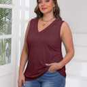 WIHOLL Tank Tops for Women Summer V Neck T Shirts Trendy Sleeveless Basic Tees Fashion Clothing (M)