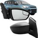 Passenger Side Mirror Compatible With 2013-2016 Ford Escape With Power Glass Manual Folding Texture Black Non-Heated Replace#CJ5Z17682BA