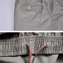 Mens Cotton Loose Drawstring Cargo Short with Full Elastic Waist (36)