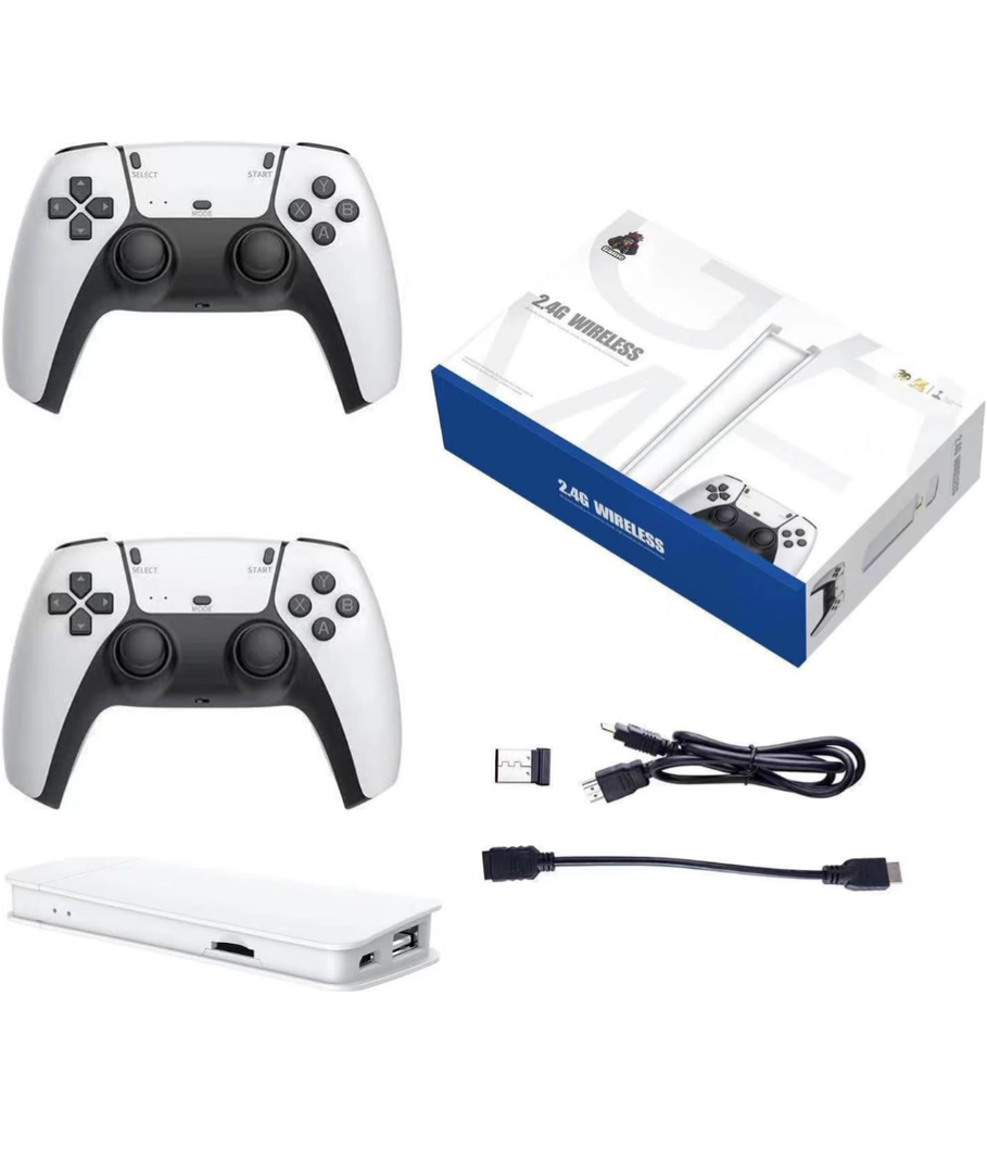 Wireless Retro Game Stick with 20000+ Classic Games, 23 Emulators, 4K HDMI Output, Dual 2.4G Controllers, 64GB/128GB Storage, Plug and Play Retro Gaming Console for TV (128)