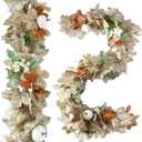2 Pcs 5.8Ft Fall Garland Fall Decorations for Home, Thanksgiving Decor for Thanksgiving Decorations Indoor, Autumn Garland for Autumn Decor Outdoor