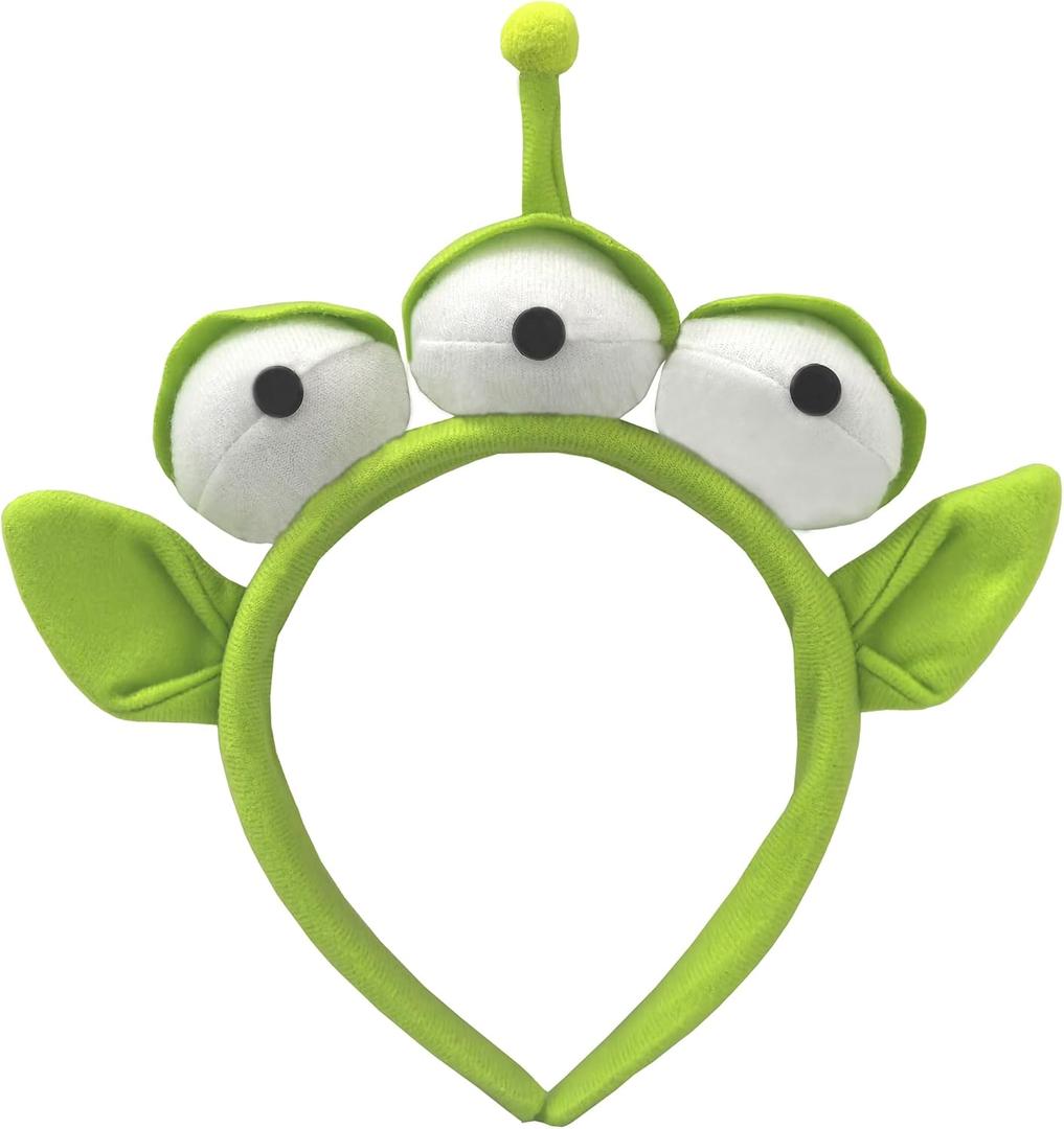 Sheliky Green Ears Headband Plush Monster Headbands Women Teens Halloween Dress Up Christmas Theme Party Costume Accessories (02)