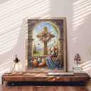 Cross Christian Puzzles 1000 Pieces for Adults Easter Eggs Jigsaw Puzzle Religious Challenging Family Activity Decorations for Home Wall 19.7 X 27.6 Inches
