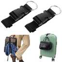 2Pcs Luggage Connector Straps Adjustable Suitcase Connector Straps, Black