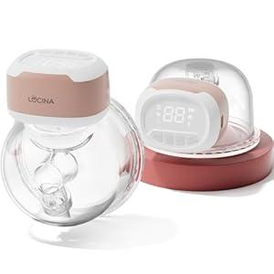 Wearable Breastfeeding Pump Hands Free of Long Battery Life, Ultra-Quite Portable Breast Pump with 3 Modes and 9 Levels, LED Display, Anti-backflow, 16/ 18/ 20/ 22/ 24mm Flanges & Inserts, 2 Pack (Pink)