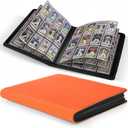 Premium Card Binder 12 Pocket for 720 Pockets Trading Card Binder, PU Zipper Card Collection Album, Book Holder for MTG, TCG, Game Cards, Sports Cards(Orange)