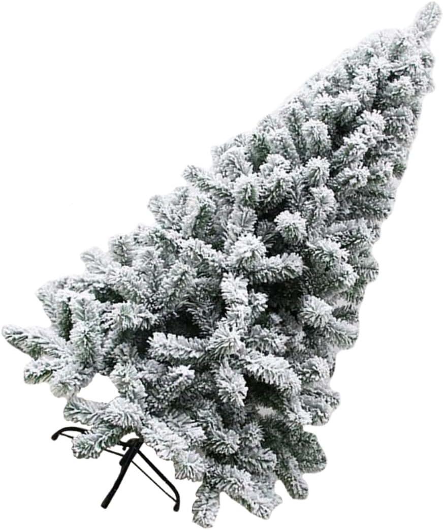 White Artificial Flocking Christmas Tree with Dense Branches Home Tree Decor for Indoor Holiday Display and Realistic Snowy Pine Adornment Festive and Seasonal Decoration
