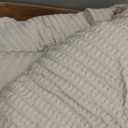 Levtex Home Cloud Waffle King/Cal King Comforter Set (106x94in) with 2 Pillow Shams (36x20in) - Solid Waffle Cotton Texture - Undyed Cream - Cotton King Size Comforter Set - Soft, Pre-Washed