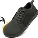 Steel Toe Shoes for Men Non Slip Work Sneakers Composite Toe Safety Tennis Industrial Construction Comfortable Shoes Wide Toe Box Walking (9.5 Wide, Dark Gray)