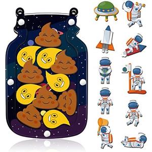 Qunclay Reward Jar for Kids Pot Training Reward Jar Classroom Incentive Good Behavior Responsibility Chart for Christmas Boys Girls Gift(Astronaut Style)