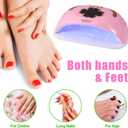 UV LED Nail Lamp for Two Hand, 248W Nail Dryer for Gel Polish, Large Space UV Light for Nails,45 Pcs Lamp Beads and Professional Manicure Phototherapy Lamp with Automatic Sensor(Pink)