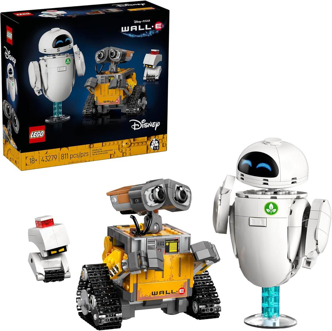 LEGO Disney & Pixar Wall-E & EVE Building Set for Adults, Ages 18+ - Home Office, Book Shelf, or Room Decor for Disney Fans - Gift Ideas for Men & Women - 43279