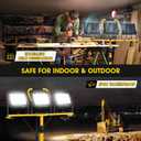 Zetunlo 21000Lumen LED Work Lights with Stand - 3 Head Portable Work Light with 16FT Cord - IP66 Waterproof Tripod Worklights for Outdoor Indoor Job Site Workshop Garage Construction Site Lighting