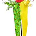 7ft/85in Halloween Animatronics Clown Decoration, Standing Talking Activated Life Size Clown with Glowing Red Eyes & Scary Sound for Halloween Haunted House, Indoor, Lawn Decor