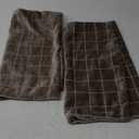 MIULEE Decorative Chenille Check Throw Pillow Covers Vintage Plaid Couch Pillows 20x20 Inch Set of 2 Neutral Boho Farmhouse Cushion Covers Modern Home Decor for Sofa Bed Living Room Brown