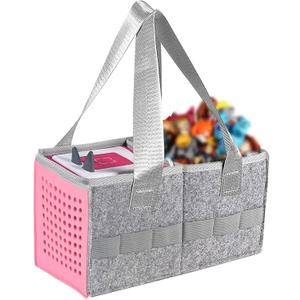 Carry Bag for Toniebox Audio Player Starter Set,Felt Organizer Case for Tonie Starter Set Storage Bag (Pink)