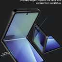 Foluu for Samsung Galaxy Z Flip 7 5G Case, Galaxy Z Flip 7 Leather Case, PU Leather + Hard PC Shell Ultra Thin Slim Durable Protective Phone Case Cover for Samsung Galaxy Z Flip7 5G 2025 (Yellow)