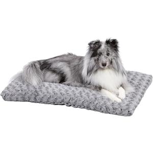 MidWest Homes for Pets Medium QuietTime Deluxe Gray Ombre Swirl Plush Pet Bed, Machine Washable, Non-Skid Bottom, Soft Crate Mat for 30-inch Crates