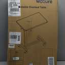 WOTURE Adjustable Overbed Table with Wheels, Bedside Rolling Table, Pneumatic Height Adjustment, Hospital Bed Table on Wheels, Standing Desk, Bedridden & Mobility Needs, Walnut